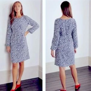 NWT Boden Serena Long Sleeve Midi Blue & White Polka Dot Dress sz 16/18 Long